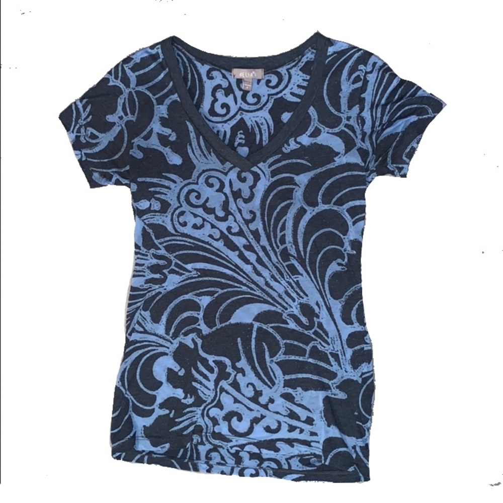 V-Neck Blue Top
